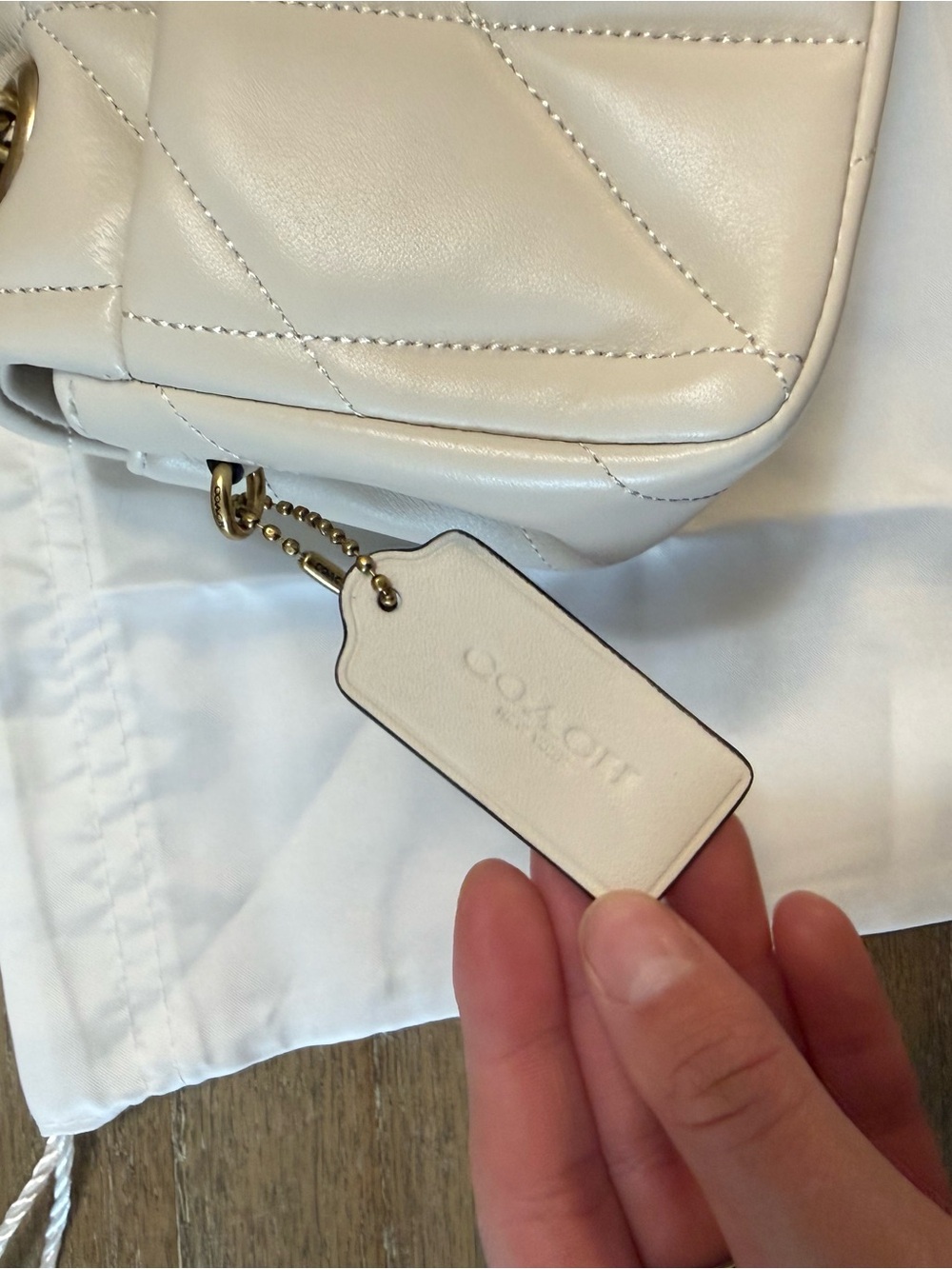 Coach Tabby Shoulder Bag 20 in Chalk and Brass - Picture 13 of 14